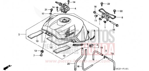 FUEL TANK (CBR900RR2,3) CBR900RR2 de 2002